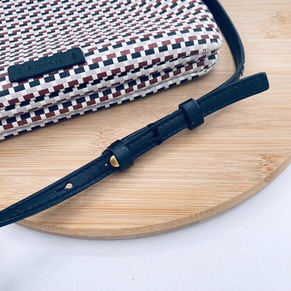 Fossil Messenger Bag Womens Medium Multicolor Leather Crossbody Purse - Picture 15 of 16